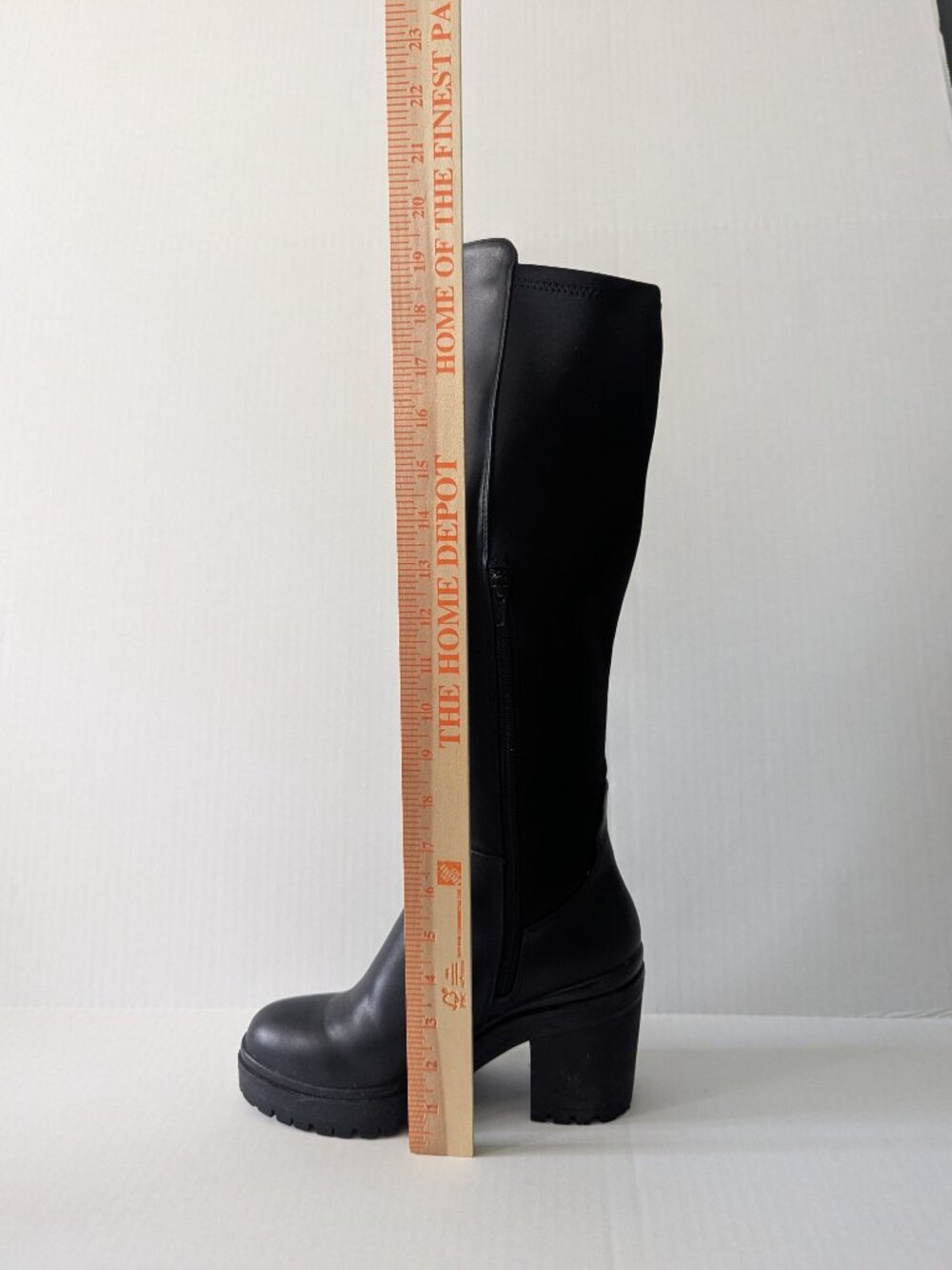 Women's Tall Black Boots, Size 8 - Picture 4 of 9